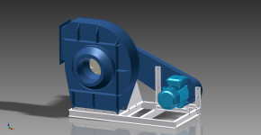 FBLP125-620 (100-100) R180 - Belt Drive No 1 cw 15kw. (View from front - Solid)